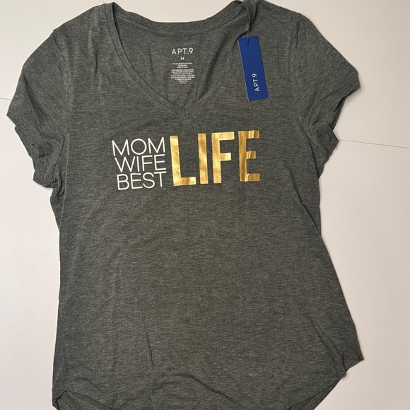 Apt. 9 Women's Gray Tee with Gold Accents - Picture 1 of 2